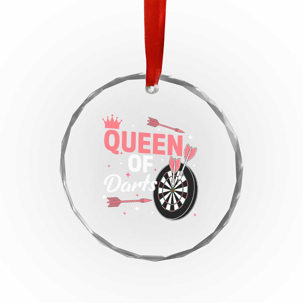 Queen Of Darts Bullseye Shooter Crystal Glass Ornament Female Dartist Gift - Wonder Print Shop