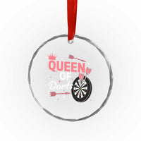 Queen Of Darts Bullseye Shooter Crystal Glass Ornament Female Dartist Gift - Wonder Print Shop