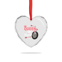 Queen Of Darts Bullseye Shooter Heart Crystal Glass Ornament Female Dartist Gift - Wonder Print Shop