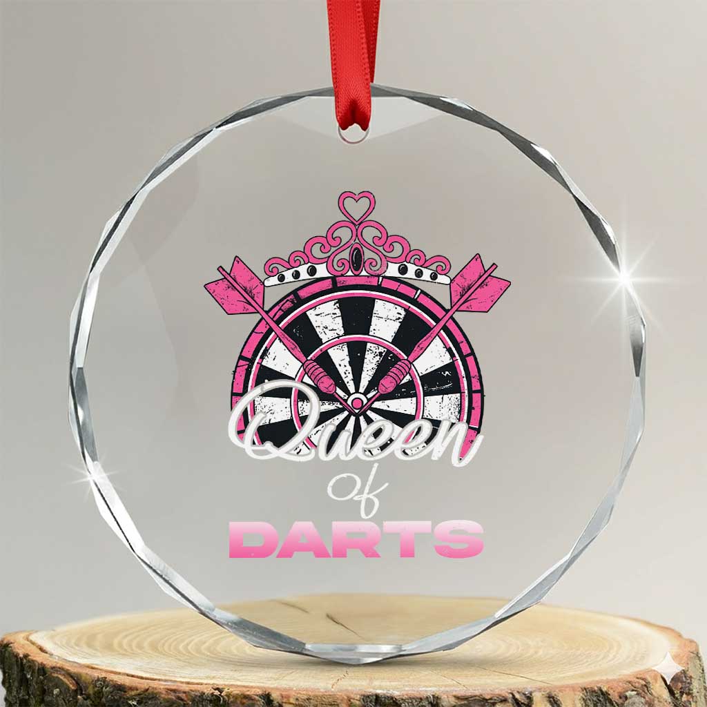Queen Of Darts Crystal Glass Ornament Funny Dart Gift For Women - Wonder Print Shop