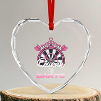 Queen Of Darts Heart Crystal Glass Ornament Funny Dart Gift For Women - Wonder Print Shop