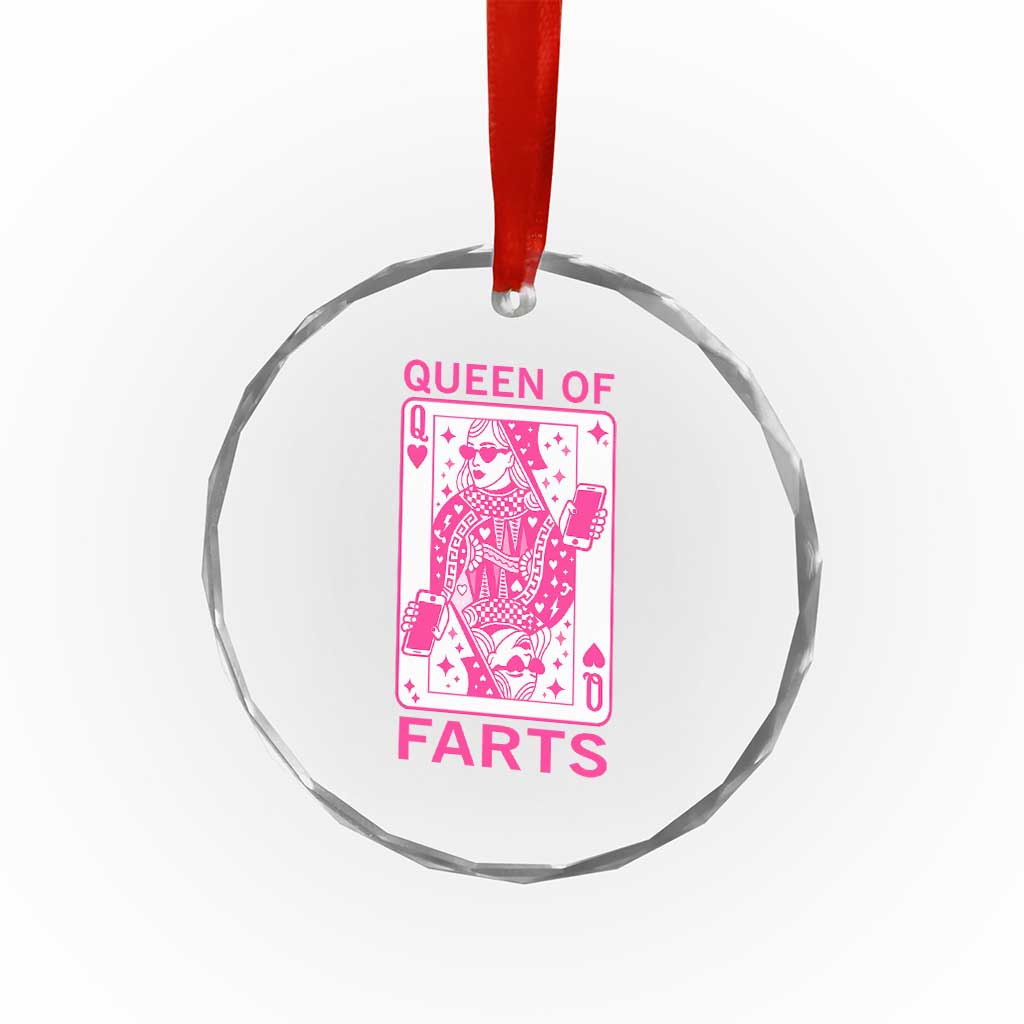 Queen of Farts Crystal Glass Ornament Funny Joke Inappropriate Fart Prank Gift - Wonder Print Shop