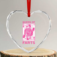 Queen of Farts Heart Crystal Glass Ornament Funny Joke Inappropriate Fart Prank Gift - Wonder Print Shop