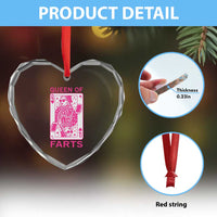 Queen of Farts Heart Crystal Glass Ornament Funny Joke Inappropriate Fart Prank Gift - Wonder Print Shop