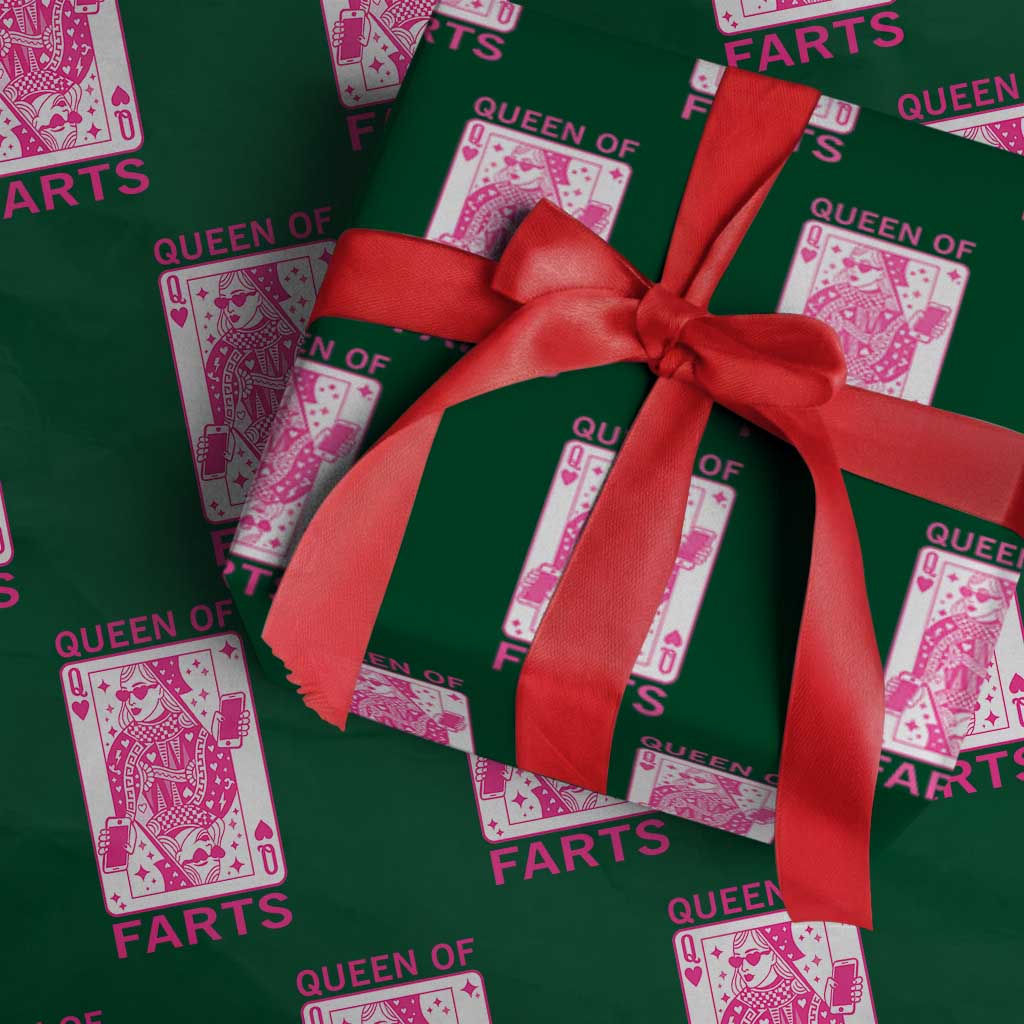 Queen of Farts Wrapping Paper Roll Funny Joke Inappropriate Fart Prank Gift - Wonder Print Shop