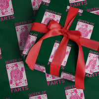 Queen of Farts Wrapping Paper Roll Funny Joke Inappropriate Fart Prank Gift - Wonder Print Shop