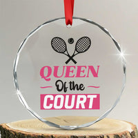 Queen Of The Court Crystal Glass Ornament Funny Tennis Girl Gift - Wonder Print Shop