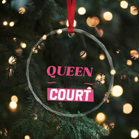 Queen Of The Court Crystal Glass Ornament Funny Tennis Girl Gift - Wonder Print Shop