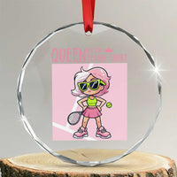 Queen Of The Court Crystal Glass Ornament Funny Tennis Player Gift For Women - Wonder Print Shop