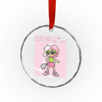 Queen Of The Court Crystal Glass Ornament Funny Tennis Player Gift For Women - Wonder Print Shop