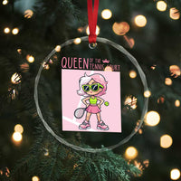 Queen Of The Court Crystal Glass Ornament Funny Tennis Player Gift For Women - Wonder Print Shop