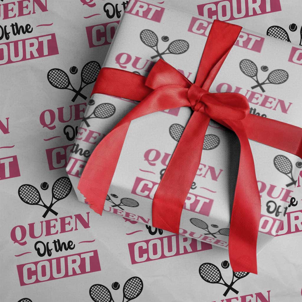 Queen Of The Court Wrapping Paper Roll Funny Tennis Girl Gift - Wonder Print Shop