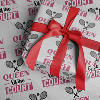 Queen Of The Court Wrapping Paper Roll Funny Tennis Girl Gift - Wonder Print Shop