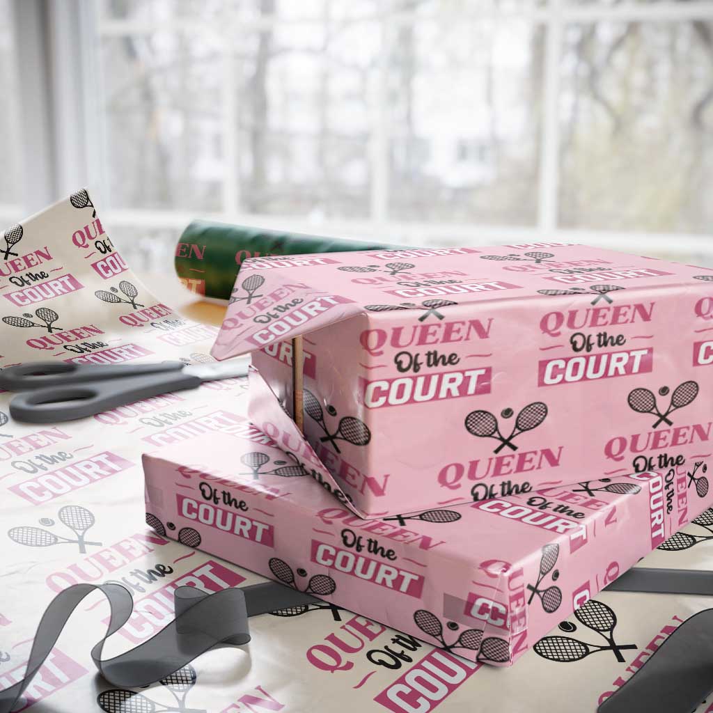 Queen Of The Court Wrapping Paper Roll Funny Tennis Girl Gift - Wonder Print Shop