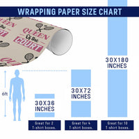 Queen Of The Court Wrapping Paper Roll Funny Tennis Girl Gift - Wonder Print Shop