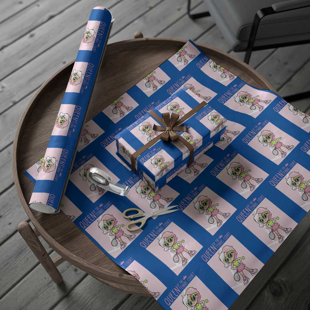 Queen Of The Court Wrapping Paper Roll Funny Tennis Player Gift For Women - Wonder Print Shop