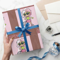 Queen Of The Court Wrapping Paper Roll Funny Tennis Player Gift For Women - Wonder Print Shop