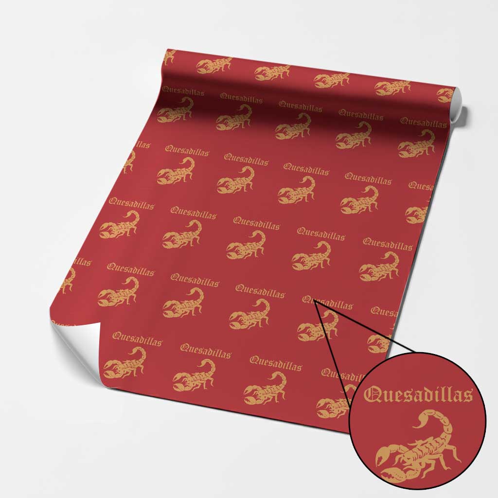 Quesadillas Scorpion Wrapping Paper Roll Burnt Orange Southwestern