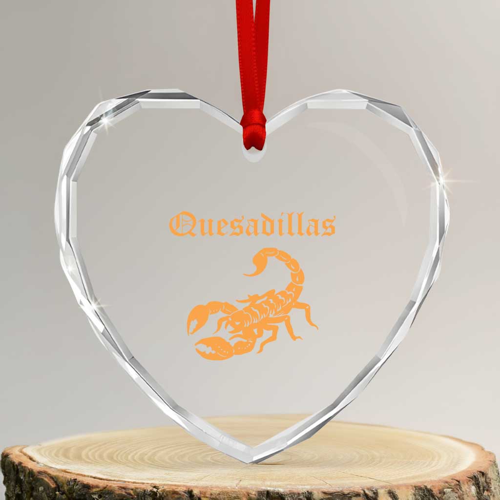 Quesadillas Scorpion Heart Crystal Glass Ornament Burnt Orange Southwestern