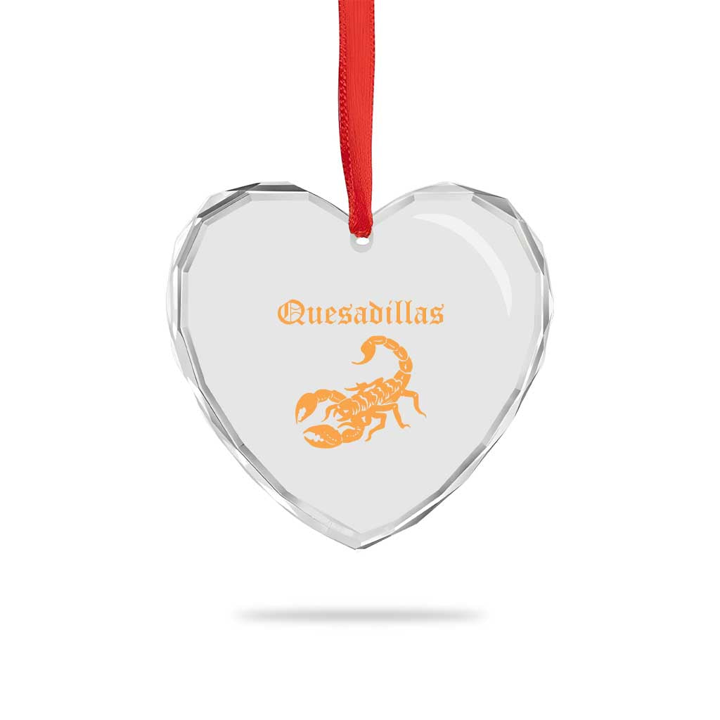 Quesadillas Scorpion Heart Crystal Glass Ornament Burnt Orange Southwestern