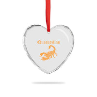 Quesadillas Scorpion Heart Crystal Glass Ornament Burnt Orange Southwestern