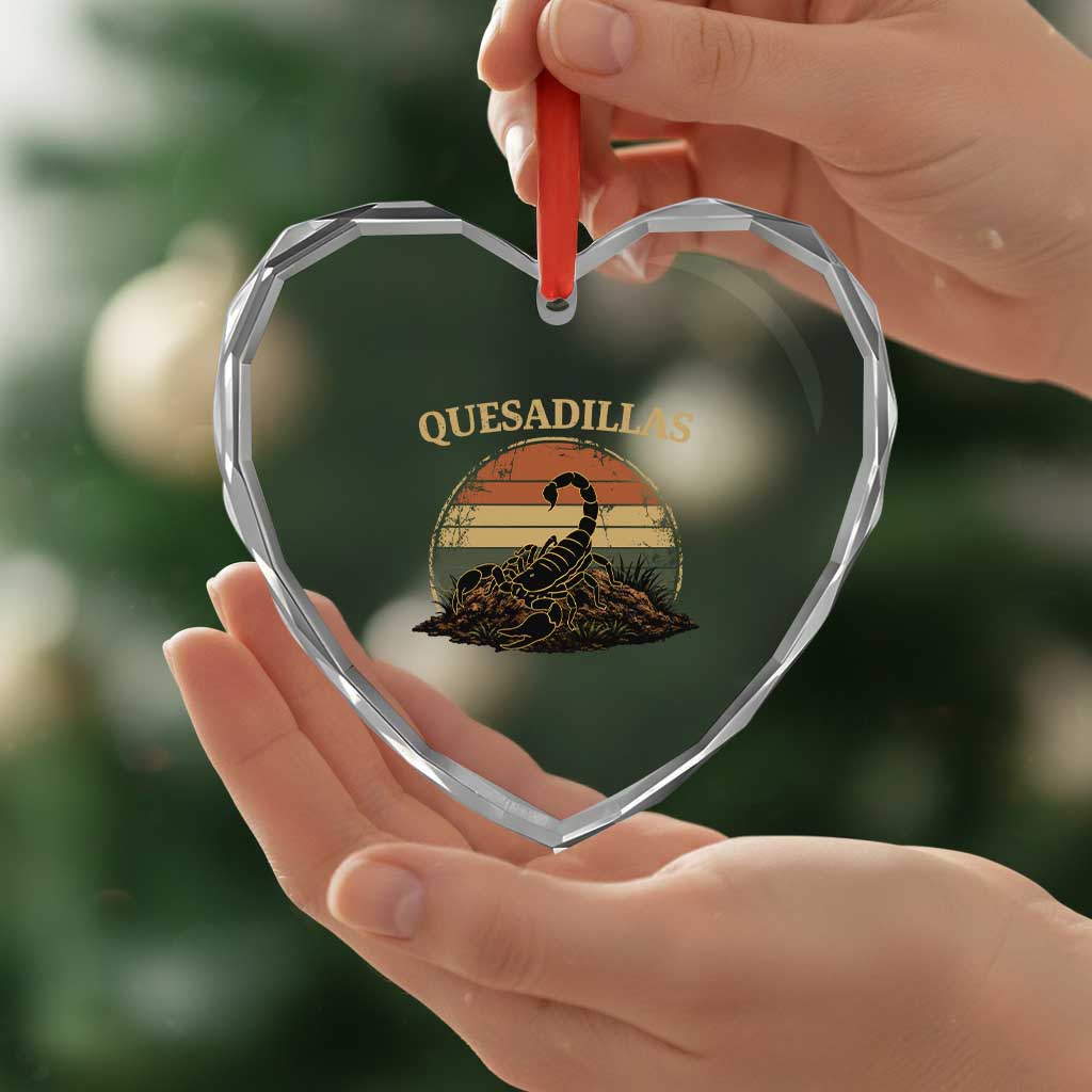Quesadillas Scorpion Heart Crystal Glass Ornament Southwestern Desert Food