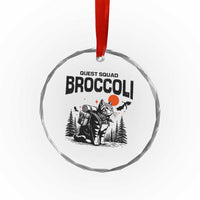 Quest Squad Broccoli Cat Crystal Glass Ornament Funny Hiking Adventure Cute Camping Feline - Wonder Print Shop