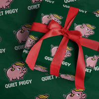 Quiet Piggy Funny Blonde Pig Wrapping Paper Roll Political Satire Humor Free Speech Cute Cartoon - Wonder Print Shop