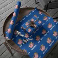 Quiet Piggy Funny Blonde Pig Wrapping Paper Roll Political Satire Humor Free Speech Cute Cartoon - Wonder Print Shop