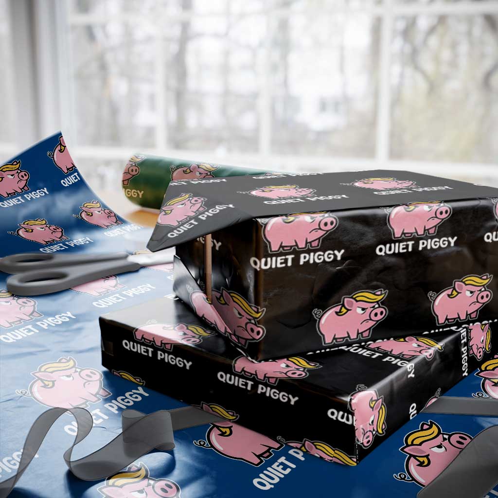 Quiet Piggy Funny Blonde Pig Wrapping Paper Roll Political Satire Humor Free Speech Cute Cartoon - Wonder Print Shop