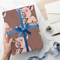Quiet Piggy Funny Shushing Pig Wrapping Paper Roll Funny Political Satire Cute Cartoon Animal Humor - Wonder Print Shop