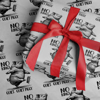Quiet Piggy No Kings Wrapping Paper Roll Funny Sarcastic Political - Wonder Print Shop