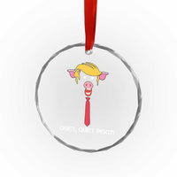 Quiet Quiet Piggy Meme Crystal Glass Ornament Anti Authoritarian Political Gag Gift - Wonder Print Shop