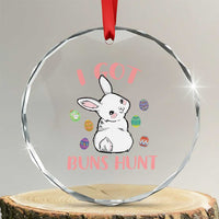 Rabbit Easter Bunny Sunglasses Crystal Glass Ornament I Got Buns Hun Funny Jokes - Wonder Print Shop