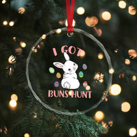 Rabbit Easter Bunny Sunglasses Crystal Glass Ornament I Got Buns Hun Funny Jokes - Wonder Print Shop