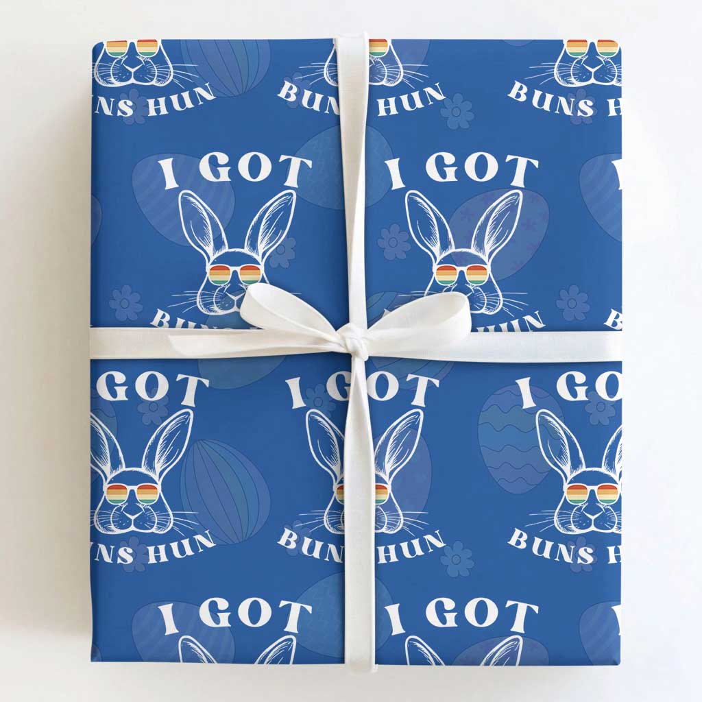 Rabbit Easter Bunny Sunglasses Wrapping Paper Roll Retro Vintage I Got Buns Hun Funny Jokes