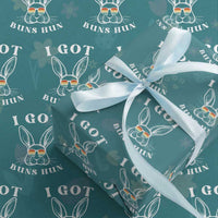 Rabbit Easter Bunny Sunglasses Wrapping Paper Roll Retro Vintage I Got Buns Hun Funny Jokes