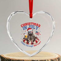 Raccoon 250th Anniversary Heart Crystal Glass Ornament Christmas in July