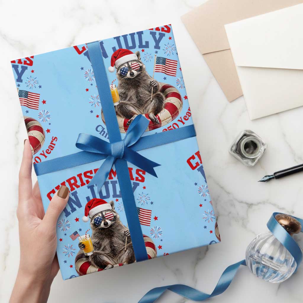 Raccoon 250th Anniversary Wrapping Paper Roll Christmas in July