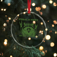 Raccoon 50th Birthday Crystal Glass Ornament Funny Feral And Fifty Vintage 1976 50 Year Old Gift