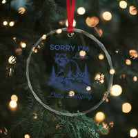 Raccoon Dilly Dallying Crystal Glass Ornament Funny Sorry Im Late Silly Animal