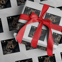 Raccoon Eating Baguette Graphic Wrapping Paper Roll Humorous Gay Pride Gift