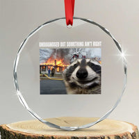 Raccoon Meme Crystal Glass Ornament Undiagnosed But Something Aint Right - Wonder Print Shop