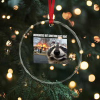 Raccoon Meme Crystal Glass Ornament Undiagnosed But Something Aint Right - Wonder Print Shop