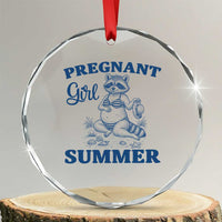 Raccoon Pregnancy Announcement Crystal Glass Ornament Summer Beach Mom To Be Gift
