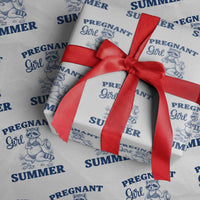 Raccoon Pregnancy Announcement Wrapping Paper Roll Summer Beach Mom To Be Gift