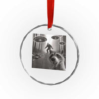 Raccoon Selfie With Bigfoot UFO Crystal Glass Ornament Funny Feral Lover Gifts - Wonder Print Shop