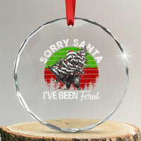 Raccoon Xmas Crystal Glass Ornament Sorry Santa I've Been Feral Retro Xmas Tree TS10