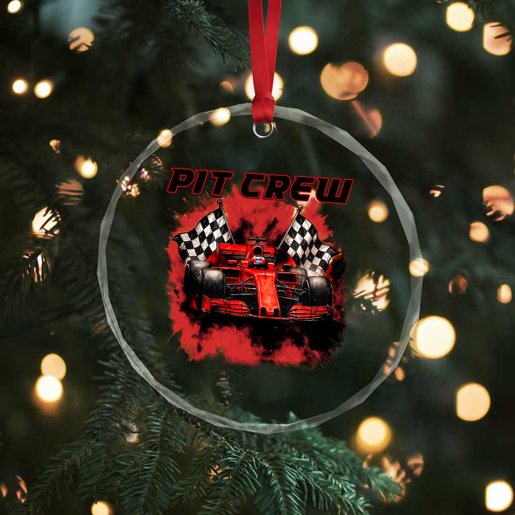 Racing Car Checkered Flag Crystal Glass Ornament Pit Crew Race Car - Wonder Print Shop
