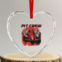Racing Car Checkered Flag Heart Crystal Glass Ornament Pit Crew Race Car - Wonder Print Shop